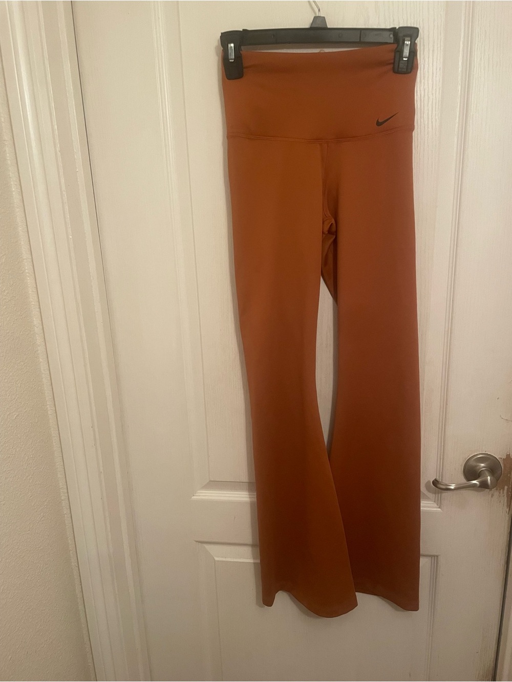 Women’s Burnt Orange High-Waist Flare Leggings